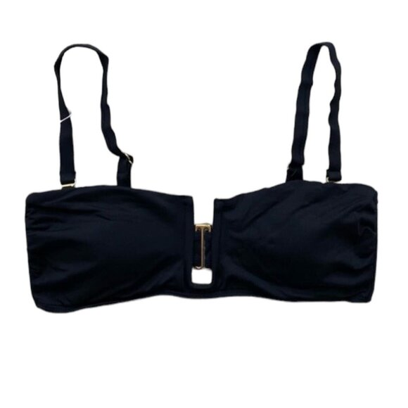 Andie Cartagena Convertible Plunge Bikini Swim Top in Black M NWT - Picture 4 of 8